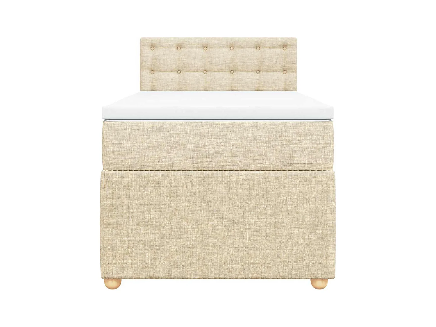 Sommier à lattes de lit avec matelas Crème 100x200 cm Tissu