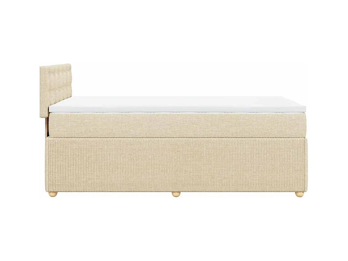 Sommier à lattes de lit avec matelas Crème 100x200 cm Tissu