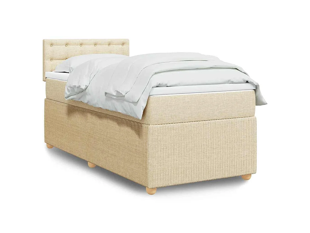 Giroletto a Molle con Materasso Crema 100x200 cm in Tessuto