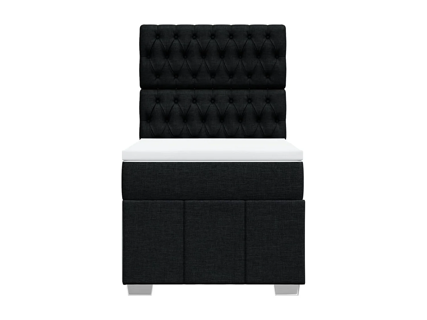 Cama com molas/colchão 90x200 cm tecido preto