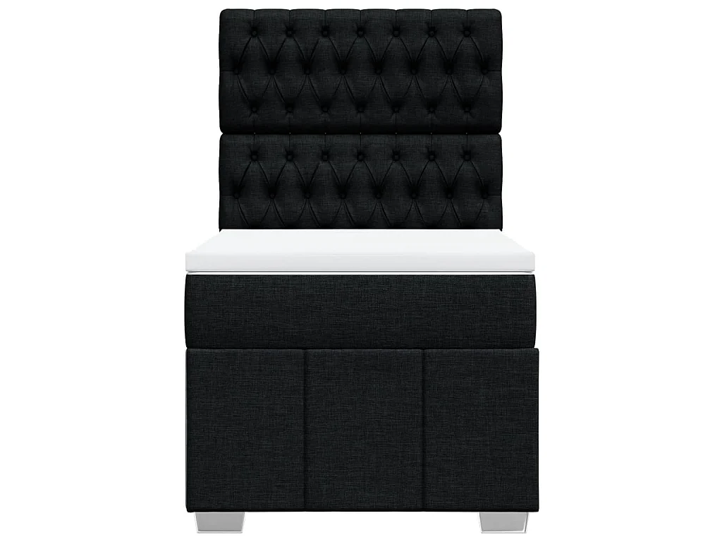 Giroletto a Molle con Materasso Nero 90x200 cm in Tessuto