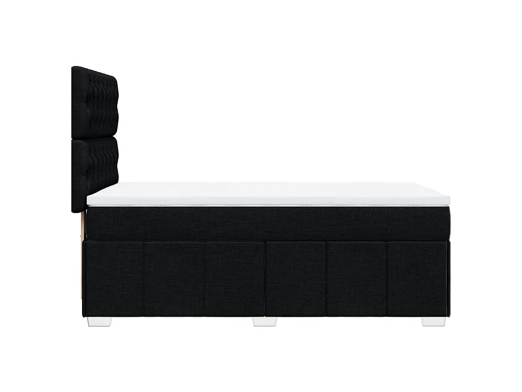 Giroletto a Molle con Materasso Nero 90x200 cm in Tessuto