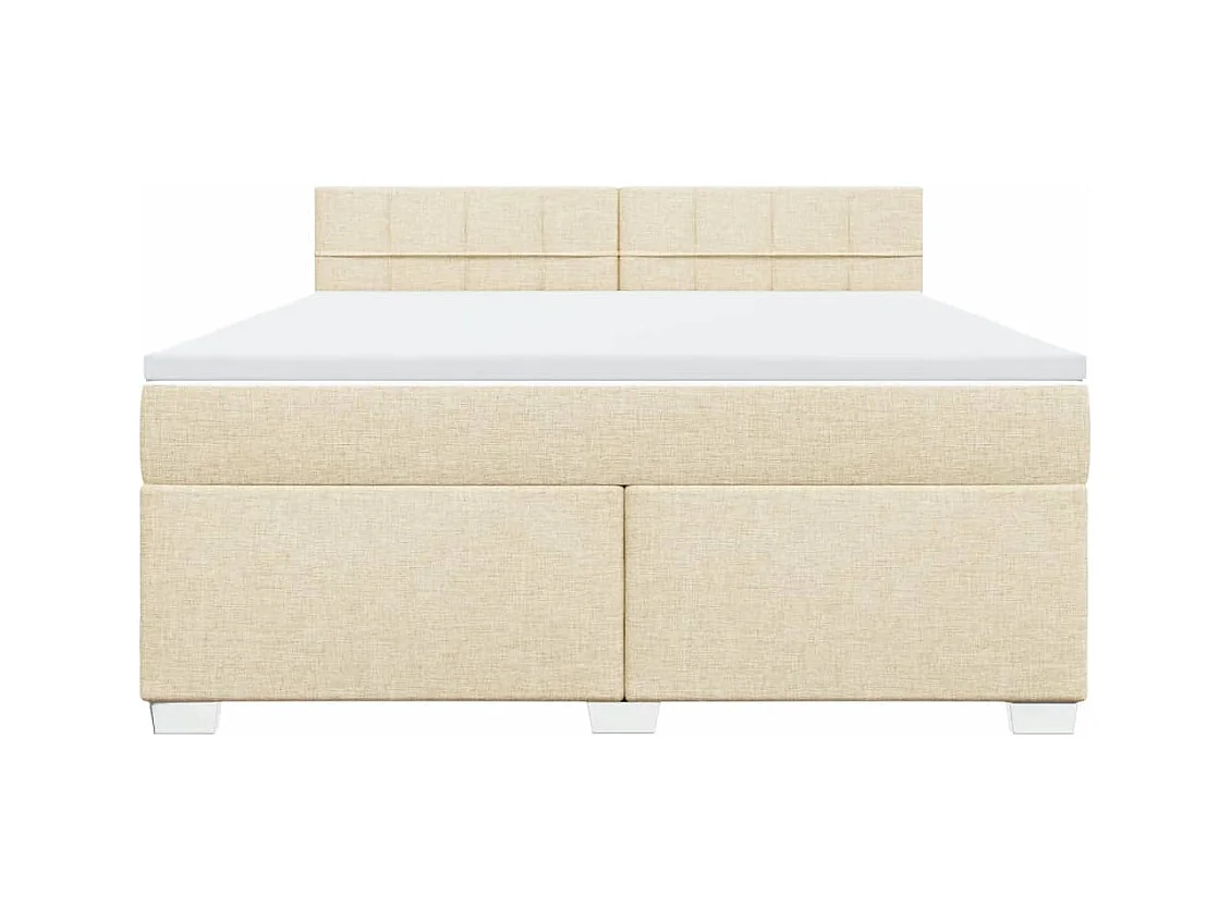 Cama com molas/colchão 180x200 cm tecido cor creme