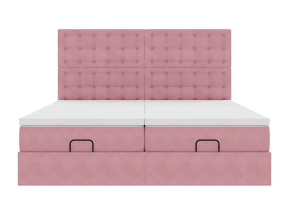 Ottoman bed met matrassen en LED's 180x200cm fluweel roze