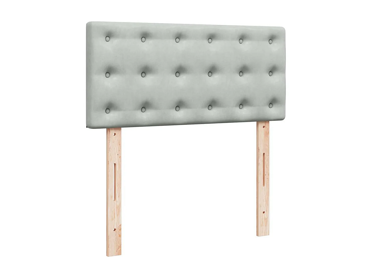 Cadre de lit ottoman et matelas gris clair 90x200 cm velours