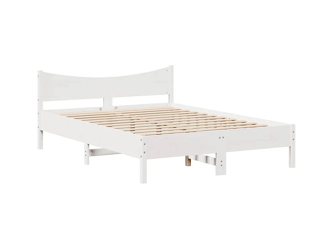 Cadre de lit avec tiroirs blanc 140x200 cm bois de pin massif