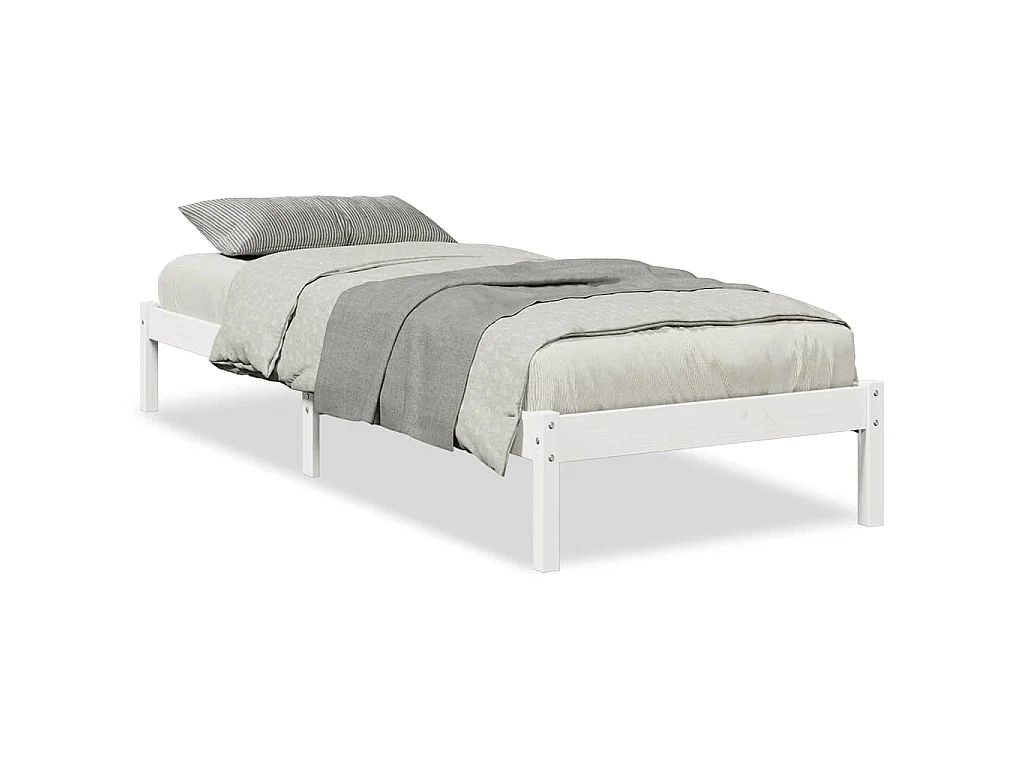 Bedframe extra lang zonder matras grenenhout wit 90x210 cm