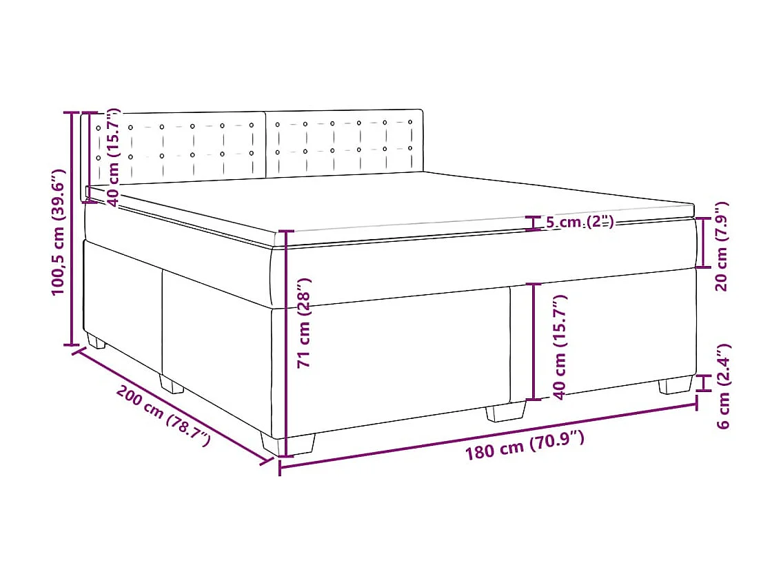 Boxspring met matras fluweel roze 180x200 cm