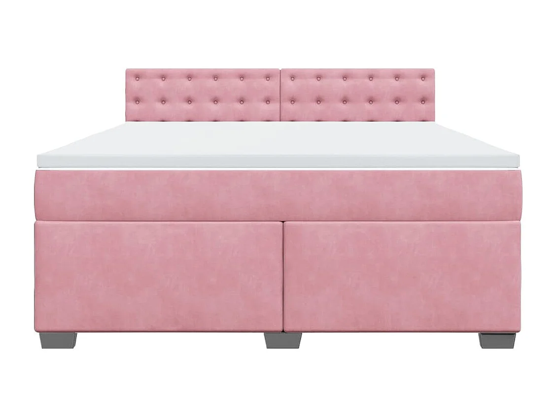 Boxspring met matras fluweel roze 180x200 cm
