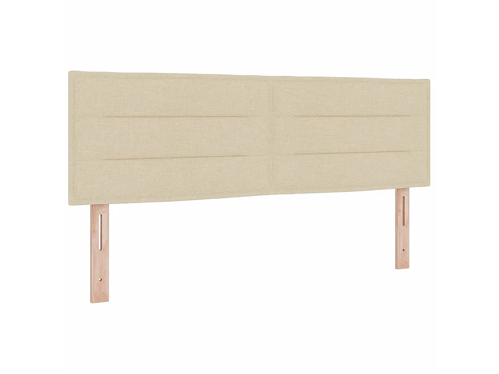 Boxspringbett mit Kissen mit Kopfteil Creme 140 x 200 cm Stoff