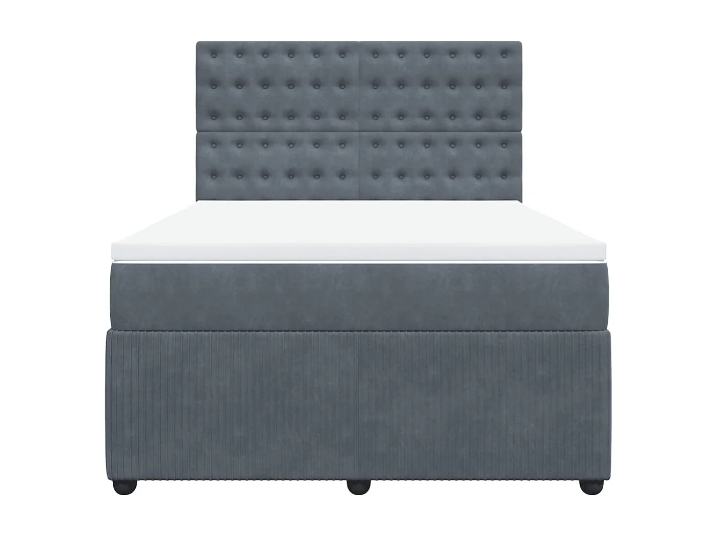 Boxspringbett mit Matratze Dunkelgrau 140x190 cm Samt