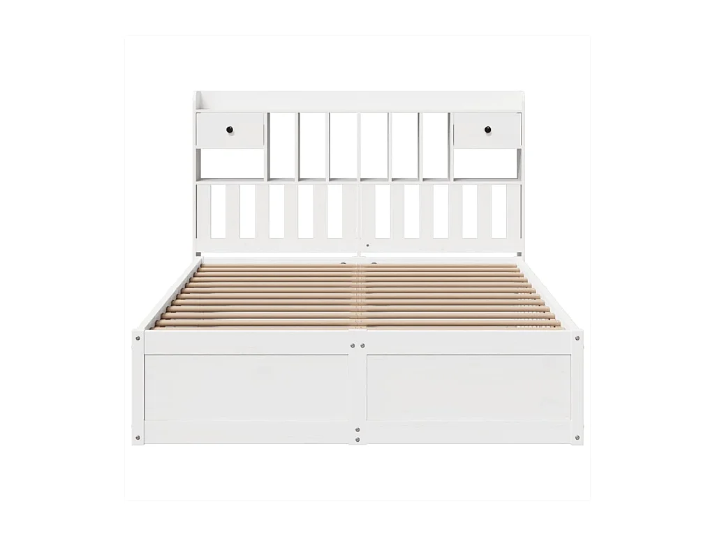 Cadre de lit sans matelas blanc 140x200 cm bois de pin massif