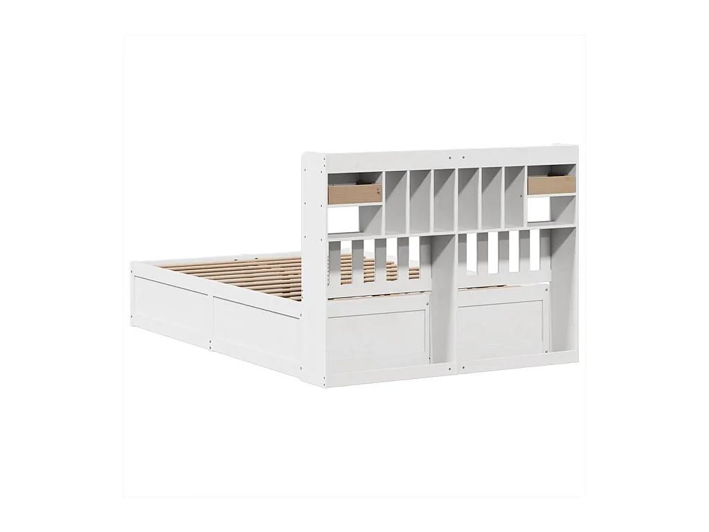 Cadre de lit sans matelas blanc 140x200 cm bois de pin massif