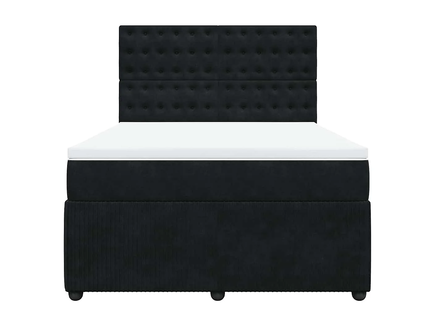 Boxspring met matras fluweel zwart 140x200 cm