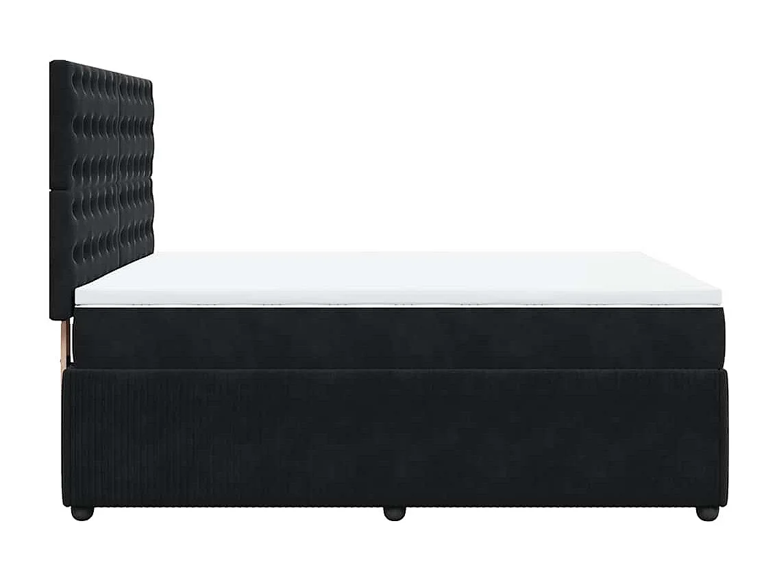 Boxspring met matras fluweel zwart 140x200 cm