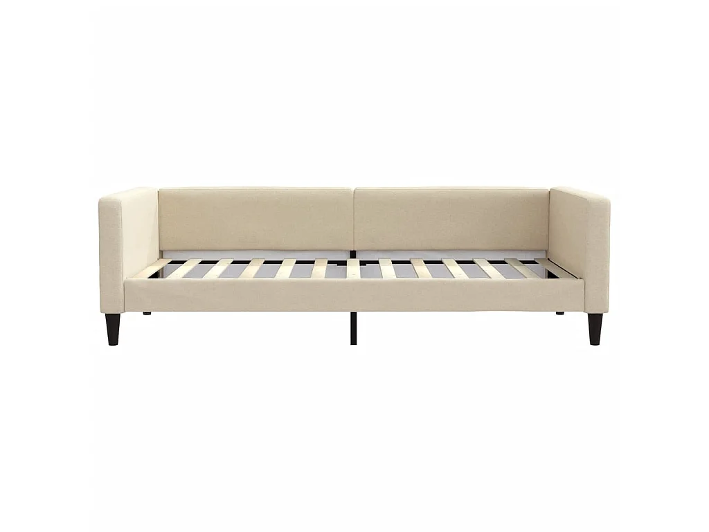 Lit de jour avec matelas crème 100x200 cm tissu