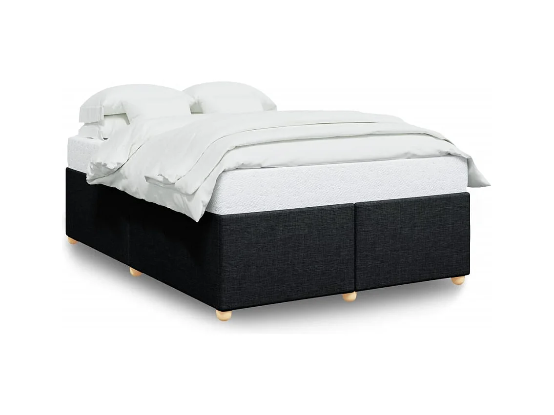 Cadre de lit sans matelas noir 140x200 cm tissu