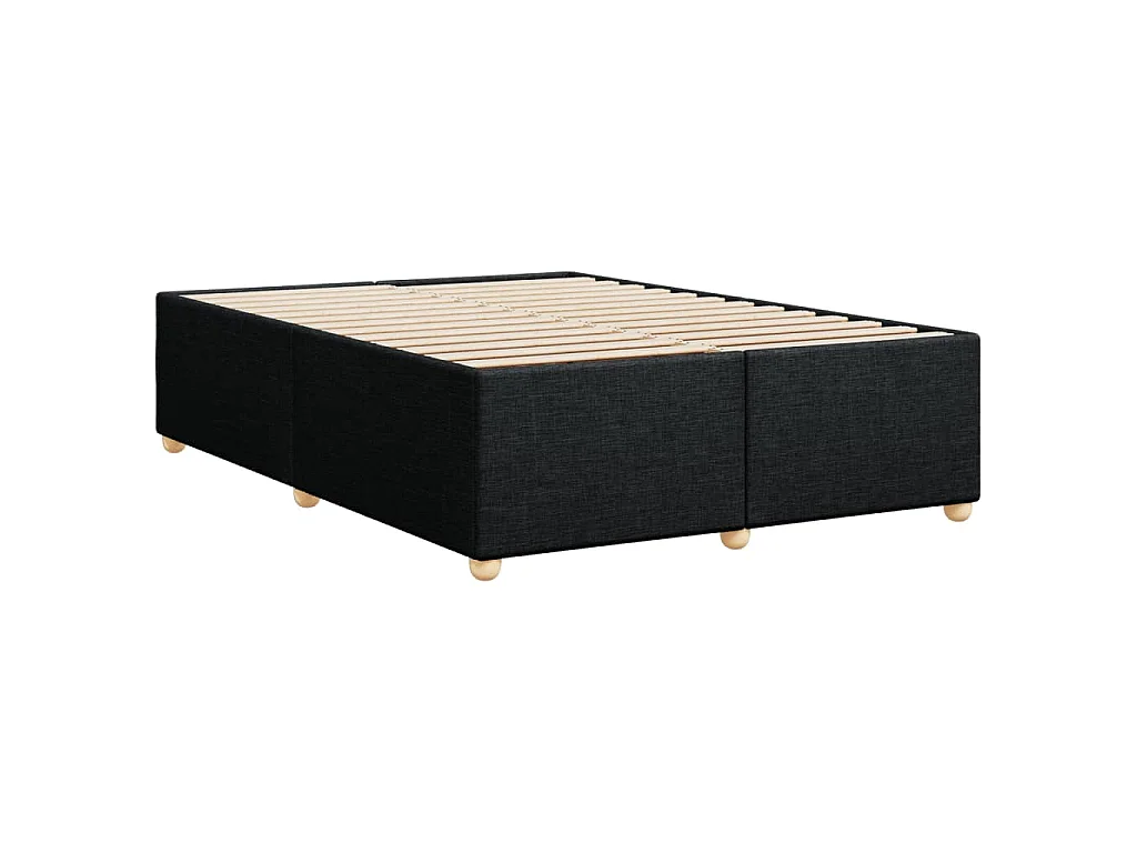 Cadre de lit sans matelas noir 140x200 cm tissu