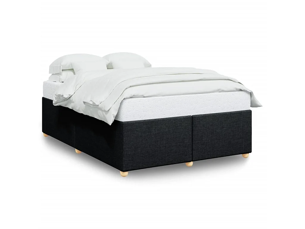 Cadre de lit sans matelas noir 140x200 cm tissu