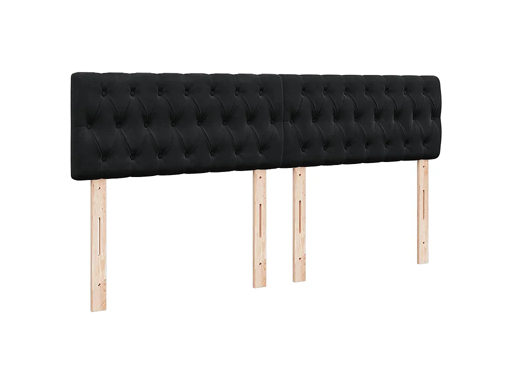 Boxspringbett mit Matratze Schwarz 180x200 cm Samt