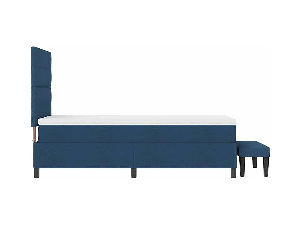 Letto a molle con materasso Blu 90 x 200 cm Tessuto