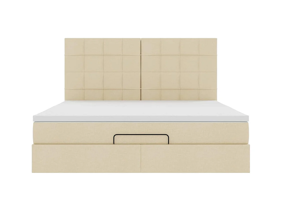 Ottoman-Bett mit Matratze Creme 160x200 cm Stoff