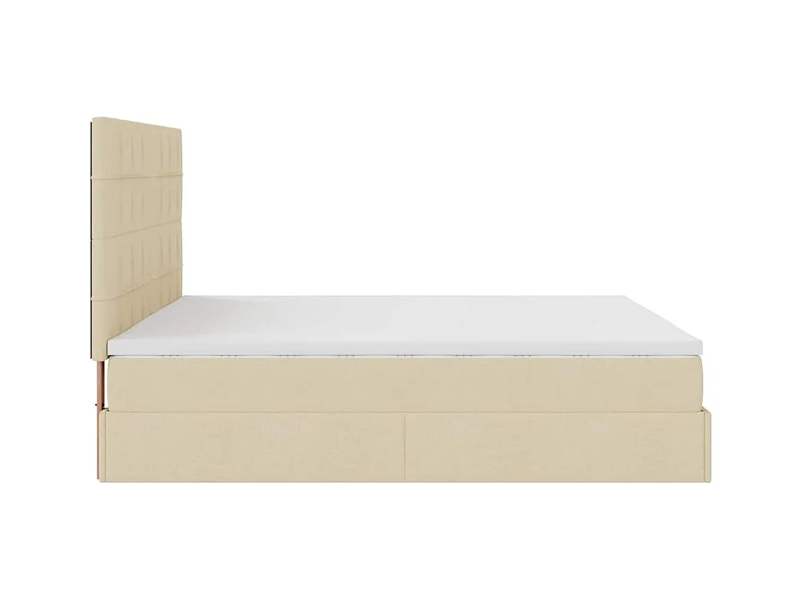 Ottoman-Bett mit Matratze Creme 160x200 cm Stoff