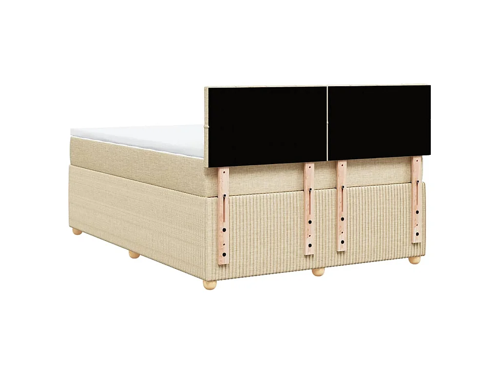 Sommier à lattes de lit avec matelas Crème 140x190 cm Tissu