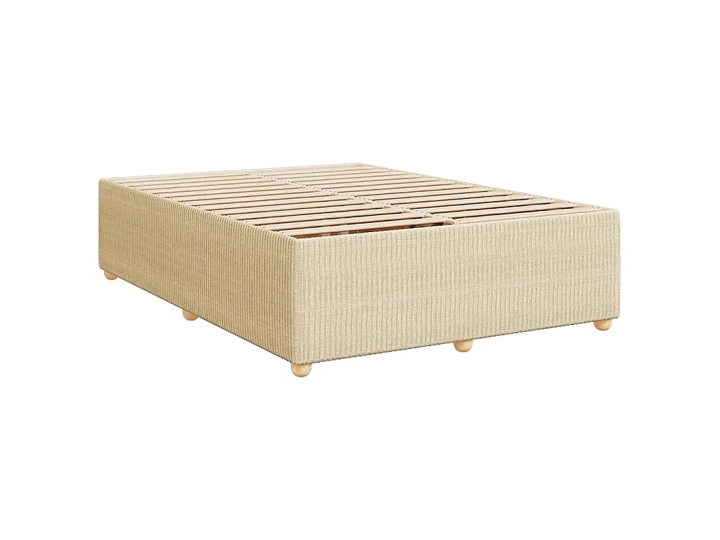 Sommier à lattes de lit avec matelas Crème 140x190 cm Tissu