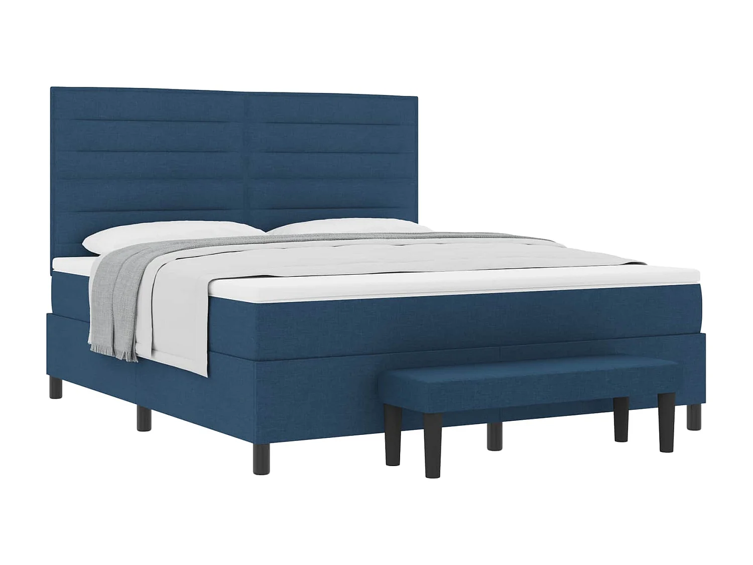 Letto a molle con materasso Blu 180 x 200 cm Tessuto