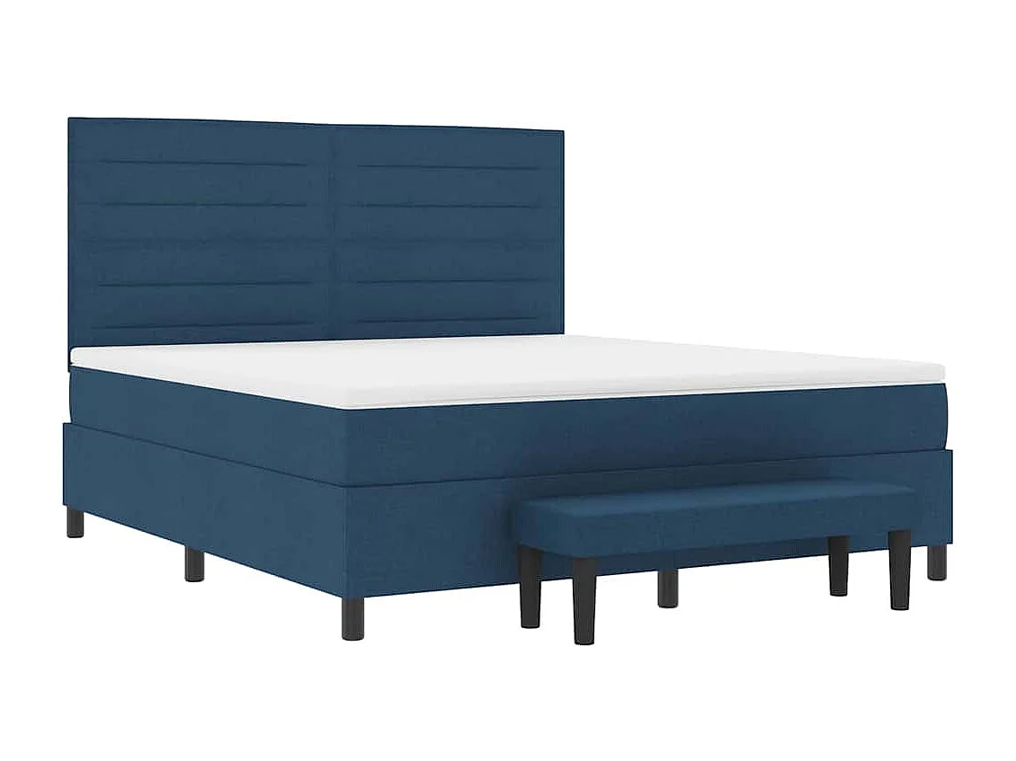 Letto a molle con materasso Blu 180 x 200 cm Tessuto