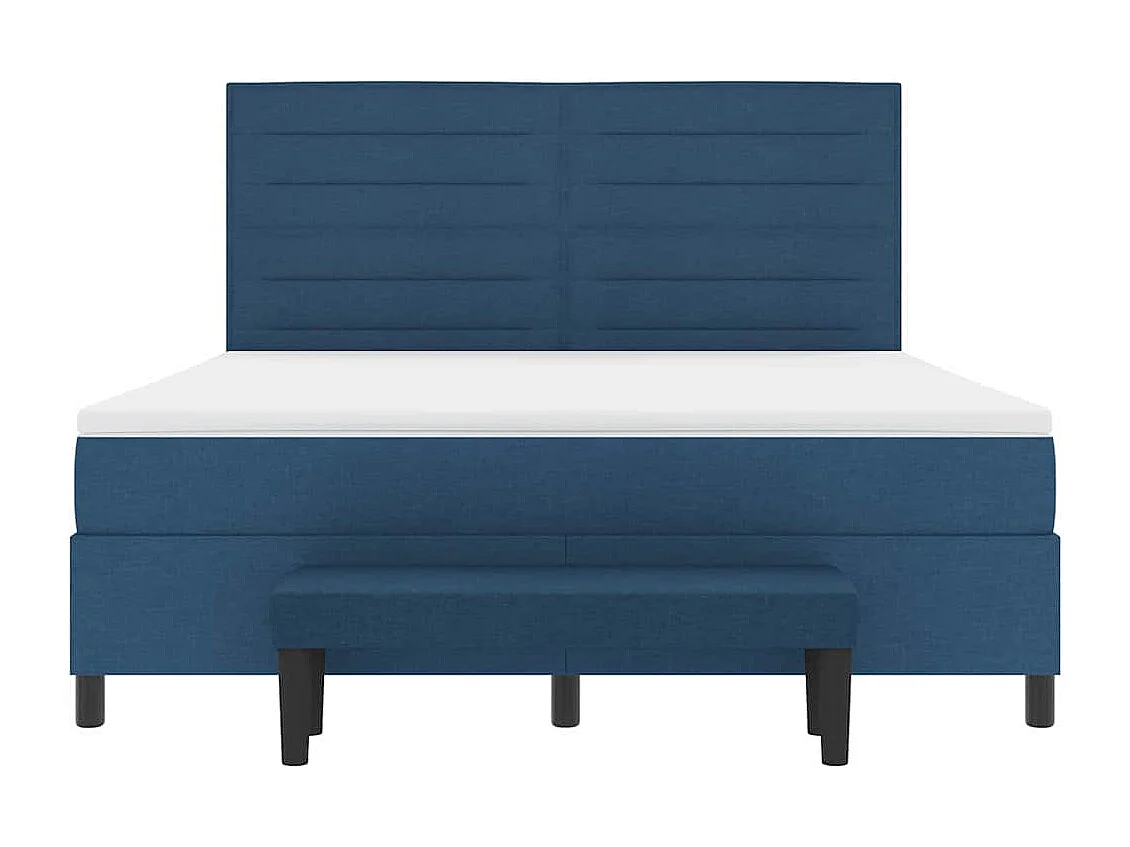 Letto a molle con materasso Blu 180 x 200 cm Tessuto