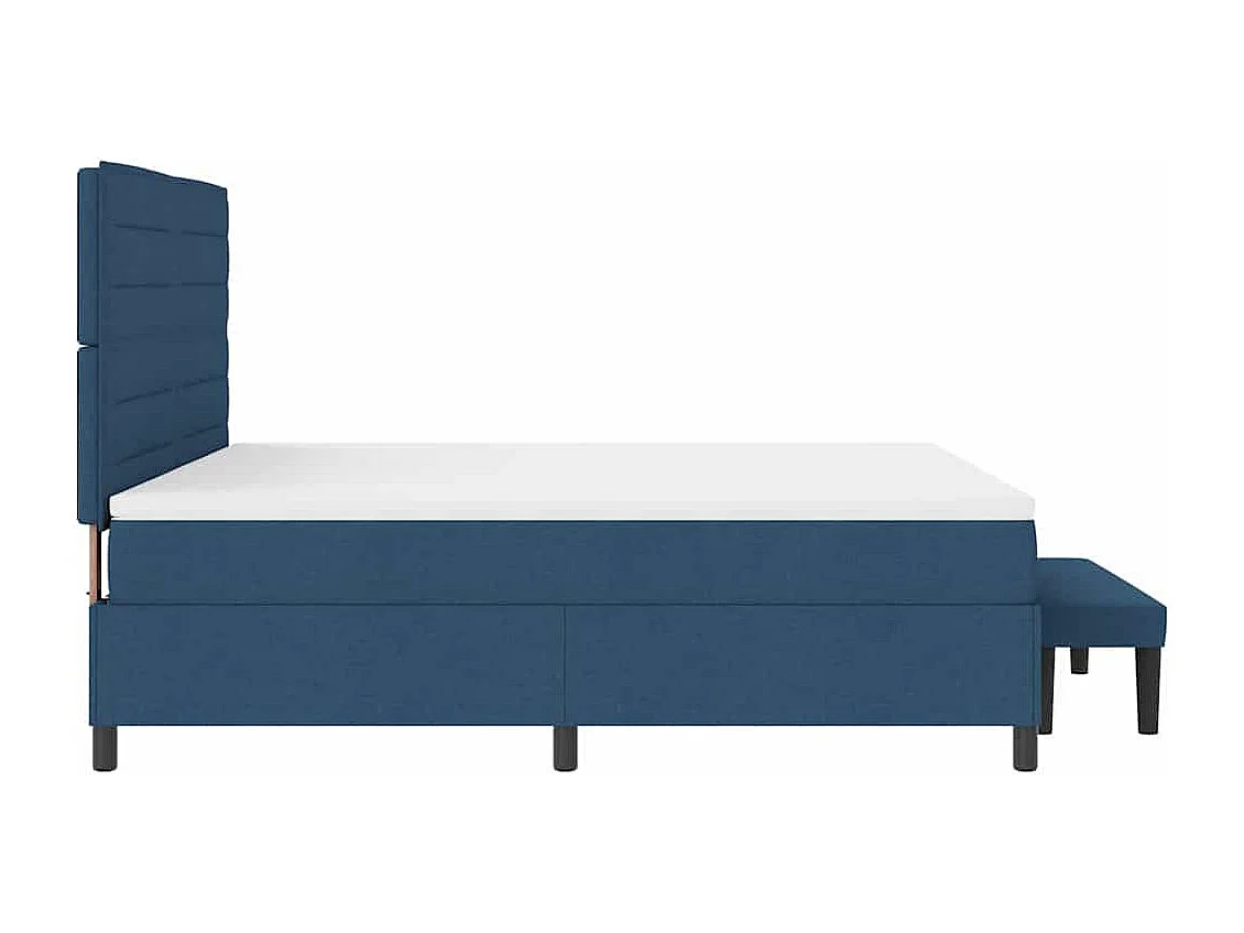 Letto a molle con materasso Blu 180 x 200 cm Tessuto