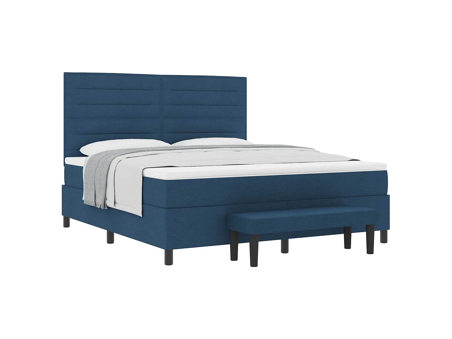 Boxspringbed met hoofdeinde Blauw 180 x 200 cm Stof
