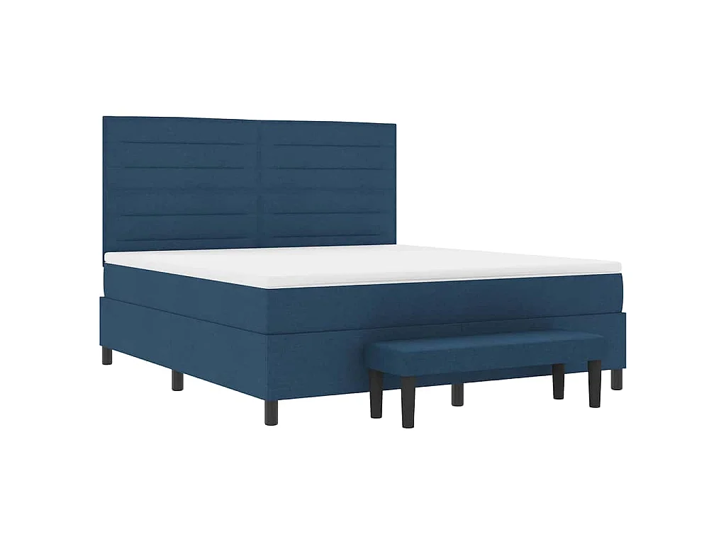 Boxspringbed met hoofdeinde Blauw 180 x 200 cm Stof