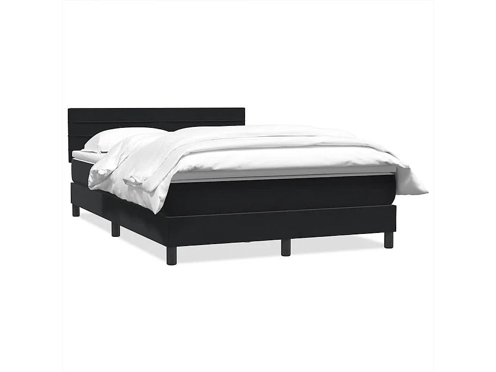 Boxspringbett mit Matratze Schwarz 160x210 cm Samt
