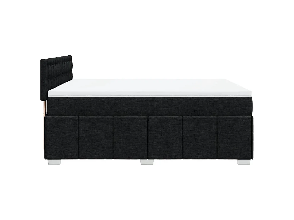 Sommier à lattes de lit avec matelas Noir 140x200 cm Tissu