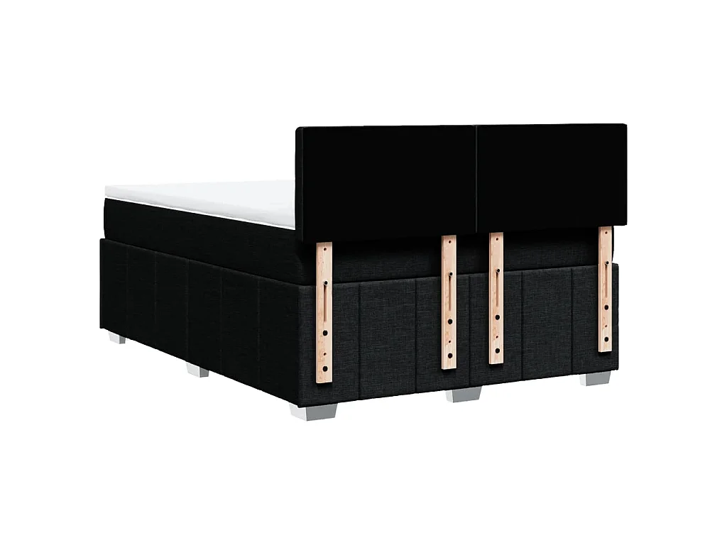 Sommier à lattes de lit avec matelas Noir 140x200 cm Tissu