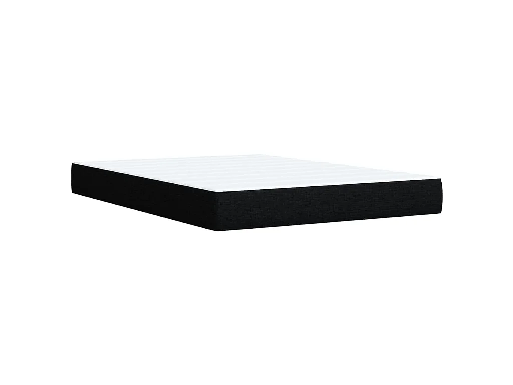 Sommier à lattes de lit avec matelas Noir 140x200 cm Tissu
