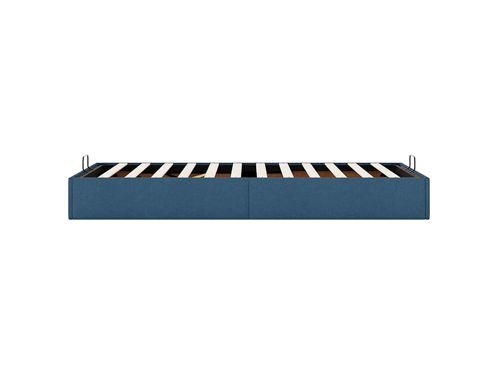 Cadre de lit ottoman sans matelas bleu 90x190 cm tissu