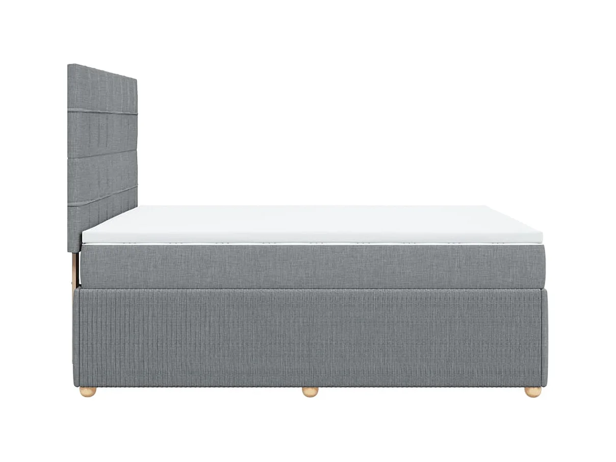 Boxspringbett mit Matratze Hellgrau 140x190 cm Stoff