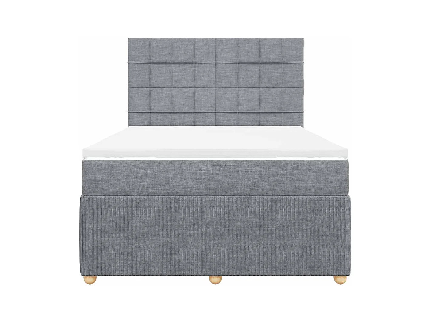 Boxspringbett mit Matratze Hellgrau 140x190 cm Stoff
