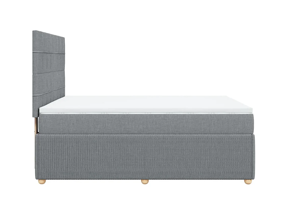 Boxspringbett mit Matratze Hellgrau 140x190 cm Stoff