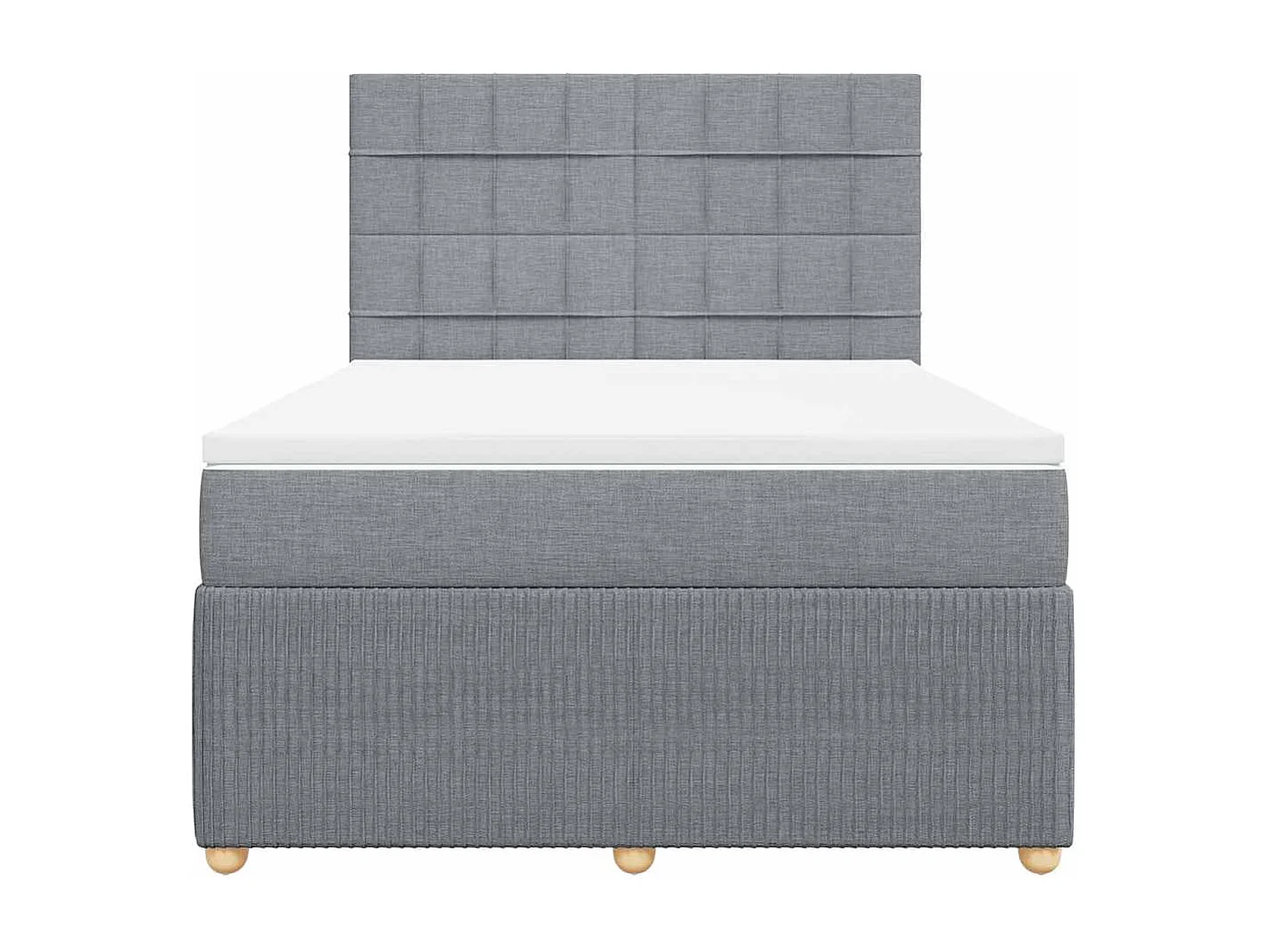 Sommier à lattes de lit avec matelas Gris clair 140x190cm Tissu