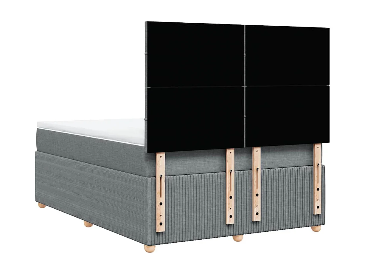 Sommier à lattes de lit avec matelas Gris clair 140x190cm Tissu