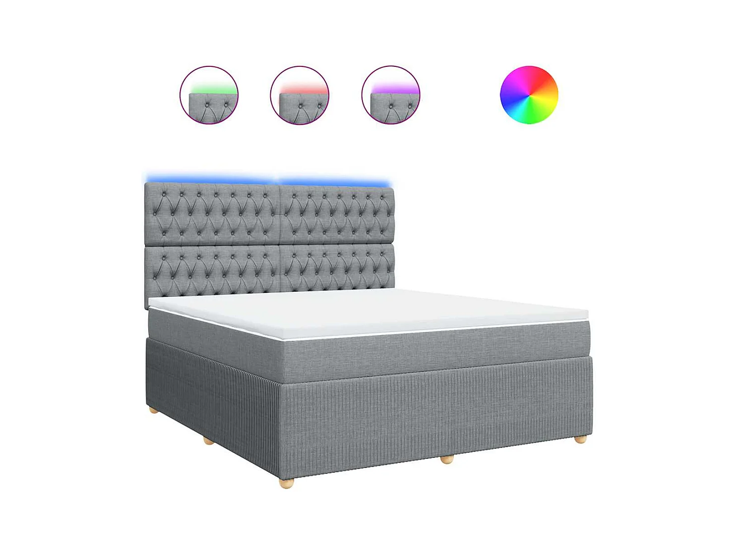 Giroletto a Molle con Materasso Grigio Chiaro180x200 cm Tessuto