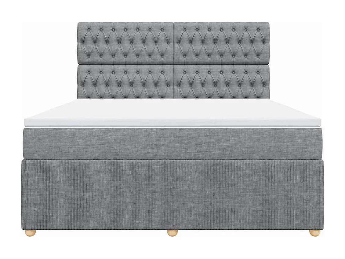 Sommier à lattes de lit avec matelas Gris clair 180x200cm Tissu