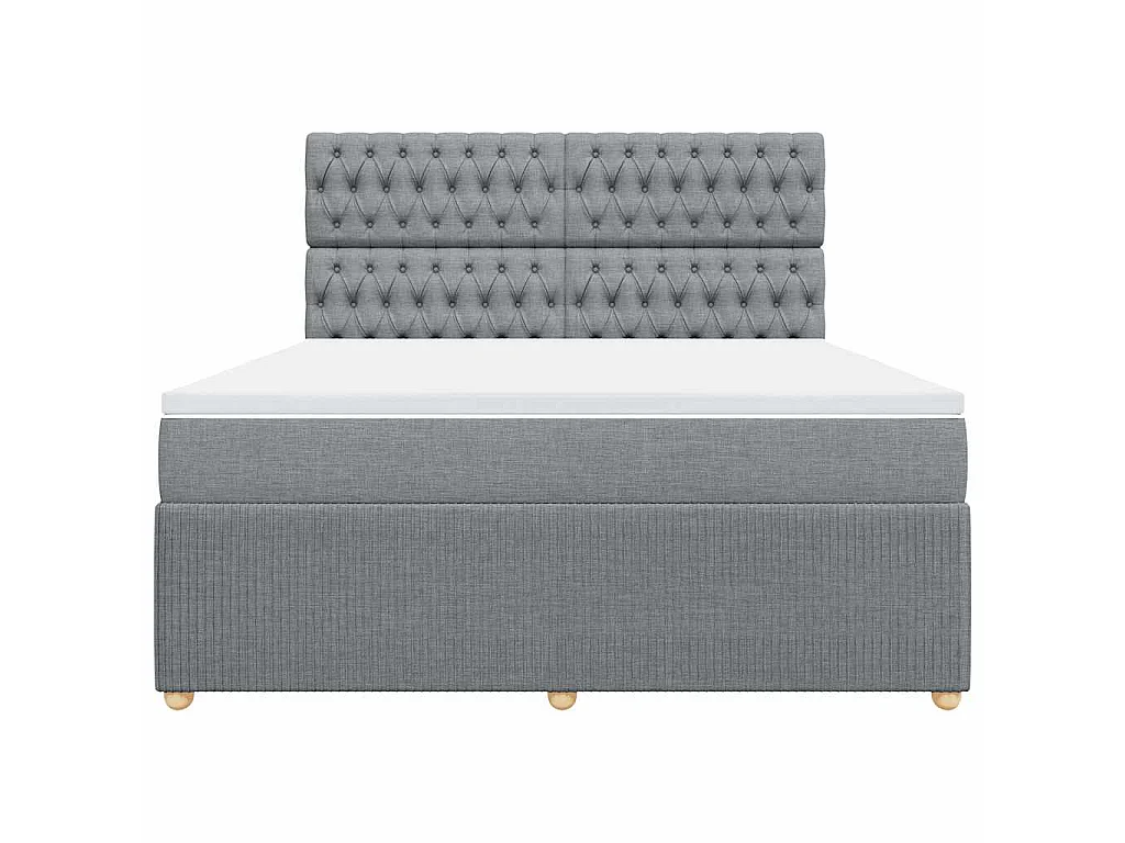 Cama com molas/colchão 180x200 cm tecido cinzento-claro