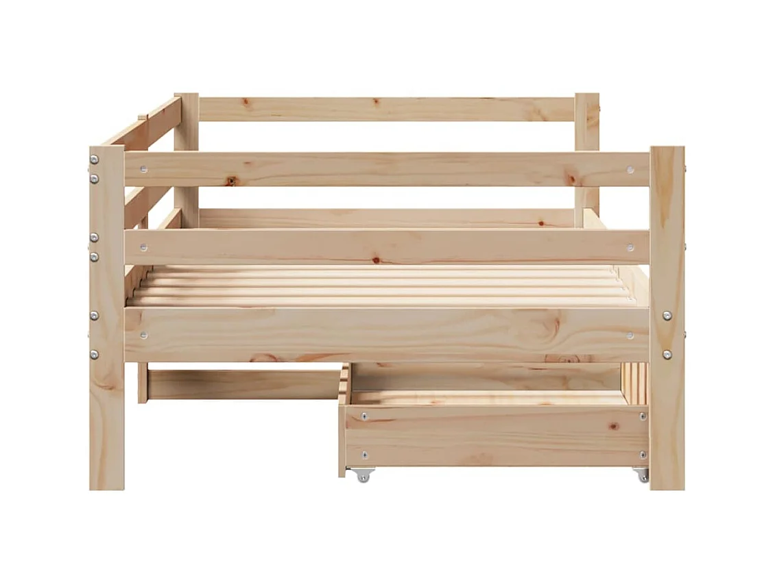 Lit de jour avec tiroirs sans matelas 90x200 cm bois massif