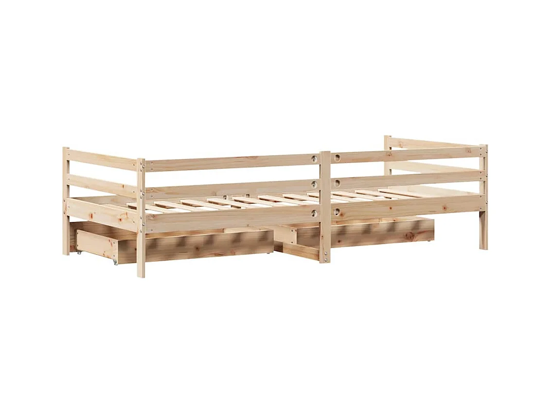 Lit de jour avec tiroirs sans matelas 90x200 cm bois massif